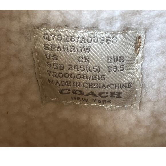 Coach Winter White Sparrow Quilted Waterproof Winter Snow Boots Womens 9.5 - Picture 12 of 14